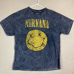 Nirvana T-Shirt Mens Extra Large Gray Concert Logo Short Sleeve Adult